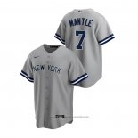 Maglia Baseball Uomo New York Yankees Mickey Mantle Replica Road Grigio