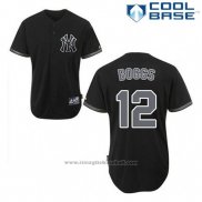 Maglia Baseball Uomo New York Yankees Wade Boggs 12 Nero Fashion Cool Base