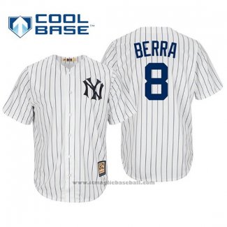 Maglia Baseball Uomo New York Yankees Yogi Berra Cooperstown Collezione Cool Base Bianco