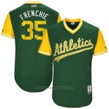 Maglia Baseball Uomo Oakland Athletics 2017 Little League World Series Daniel Coulombe Verde