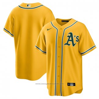 Maglia Baseball Uomo Oakland Athletics Alternato Replica Oro