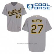 Maglia Baseball Uomo Oakland Athletics Catfish Hunter 27 Grigio Cool Base