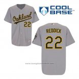 Maglia Baseball Uomo Oakland Athletics Josh Reddick 22 Grigio Cool Base