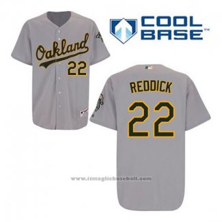 Maglia Baseball Uomo Oakland Athletics Josh Reddick 22 Grigio Cool Base