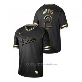 Maglia Baseball Uomo Oakland Athletics Khris Davis 2019 Golden Edition Nero