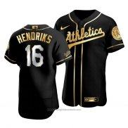 Maglia Baseball Uomo Oakland Athletics Liam Hendriks Golden Edition Autentico Nero