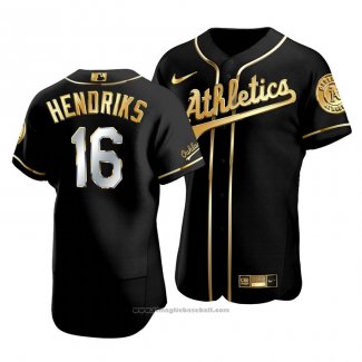 Maglia Baseball Uomo Oakland Athletics Liam Hendriks Golden Edition Autentico Nero