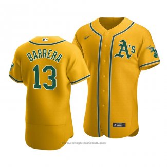 Maglia Baseball Uomo Oakland Athletics Luis Barrera Gold Autentico Home