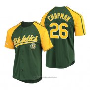 Maglia Baseball Uomo Oakland Athletics Matt Chapman Replica Button Down Raglan Verde