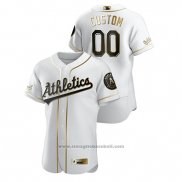Maglia Baseball Uomo Oakland Athletics Personalizzate Golden Edition Autentico Bianco