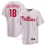 Maglia Baseball Uomo Philadelphia Phillies Didi Gregorius Primera Replica Bianco Rosso