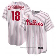 Maglia Baseball Uomo Philadelphia Phillies Didi Gregorius Primera Replica Bianco Rosso