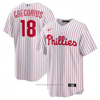 Maglia Baseball Uomo Philadelphia Phillies Didi Gregorius Primera Replica Bianco Rosso