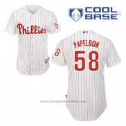 Maglia Baseball Uomo Philadelphia Phillies Jonathan Papelbon 58 Bianco Home Cool Base