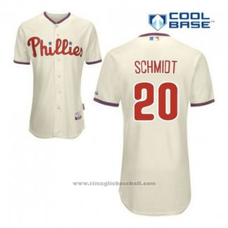 Maglia Baseball Uomo Philadelphia Phillies Mike Schmidt 20 Crema Alternato Cool Base