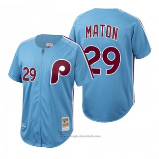 Maglia Baseball Uomo Philadelphia Phillies Nick Maton Autentico Cooperstown Collection Blu