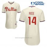 Maglia Baseball Uomo Philadelphia Phillies Pete Rose 14 Crema Alternato Cool Base