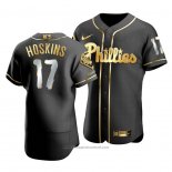 Maglia Baseball Uomo Philadelphia Phillies Rhys Hoskins Golden Edition Autentico Nero