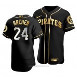 Maglia Baseball Uomo Pittsburgh Pirates Chris Archer Golden Edition Autentico Nero