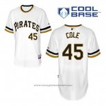 Maglia Baseball Uomo Pittsburgh Pirates Gerrit Cole 45 Bianco Cool Base