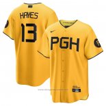 Maglia Baseball Uomo Pittsburgh Pirates Kebryan Hayes 2023 City Connect Replica Oro