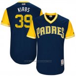 Maglia Baseball Uomo San Diego Padres 2017 Little League World Series Kirby Yates Blu