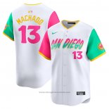 Maglia Baseball Uomo San Diego Padres Manny Machado City Connect Limited Bianco