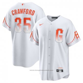 Maglia Baseball Uomo San Francisco Giants Brandon Crawford 2021 City Connect Replica Bianco