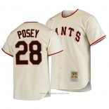 Maglia Baseball Uomo San Francisco Giants Buster Posey Autentico Cooperstown Collection Primera 1954 Crema