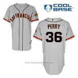 Maglia Baseball Uomo San Francisco Giants Gaylord Perry 36 Grigio Cool Base