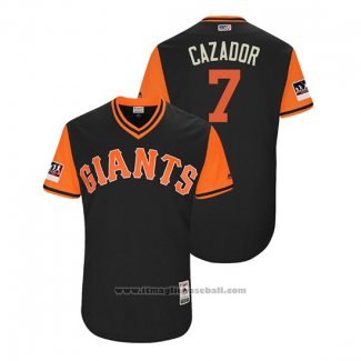 Maglia Baseball Uomo San Francisco Giants Gorkys Hernandez 2018 LLWS Players Weekend Cazador Nero