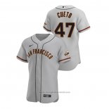 Maglia Baseball Uomo San Francisco Giants Johnny Cueto Autentico 2020 Road Grigio