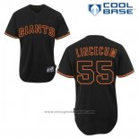 Maglia Baseball Uomo San Francisco Giants Tim Lincecum 55 Nero Fashion Cool Base