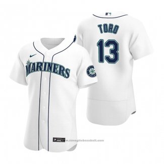 Maglia Baseball Uomo Seattle Mariners Abraham Toro Autentico Home Bianco