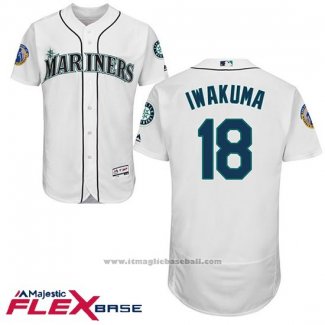 Maglia Baseball Uomo Seattle Mariners Hisashi Iwakuma Bianco Ken Griffey Retirojo Flex Base