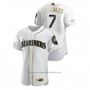 Maglia Baseball Uomo Seattle Mariners Marco Gonzales Golden Edition Autentico Bianco