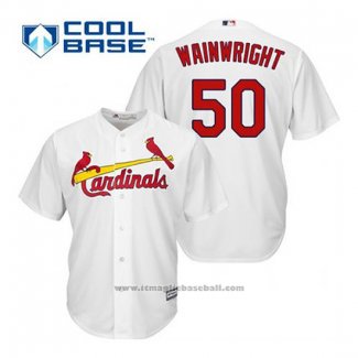 Maglia Baseball Uomo St. Louis Cardinals Adam Wainwright 50 Bianco Home Cool Base