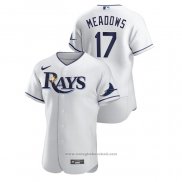 Maglia Baseball Uomo Tampa Bay Rays Austin Meadows Authentic Bianco