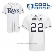 Maglia Baseball Uomo Tampa Bay Rays Chris Archer 22 Bianco Home Cool Base