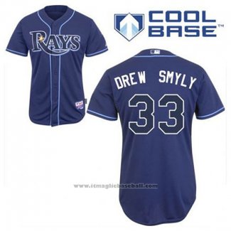 Maglia Baseball Uomo Tampa Bay Rays Drew Smyly 33 Alternato Cool Base Blu