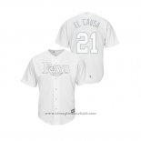 Maglia Baseball Uomo Tampa Bay Rays Jesus Aguilar 2019 Players Weekend Replica Bianco