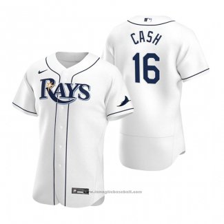 Maglia Baseball Uomo Tampa Bay Rays Kevin Cash Autentico Home Bianco