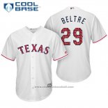 Maglia Baseball Uomo Texas Rangers 2017 Stelle e Strisce Adrian Beltre Bianco Cool Base