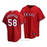 Maglia Baseball Uomo Texas Rangers Drew Anderson Replica Alternato Rosso