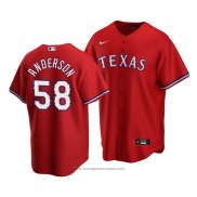 Maglia Baseball Uomo Texas Rangers Drew Anderson Replica Alternato Rosso