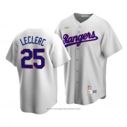 Maglia Baseball Uomo Texas Rangers Jose Leclerc Cooperstown Collection Primera Bianco