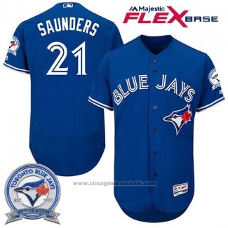 Maglia Baseball Uomo Toronto Blue Jays Michael Saunders 21 Flex Base