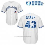 Maglia Baseball Uomo Toronto Blue Jays R.a. Dickey 43 Bianco Home Cool Base