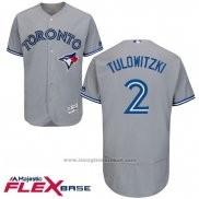 Maglia Baseball Uomo Toronto Blue Jays Troy Tulowitzki Grigio Flex Base Autentico Collection