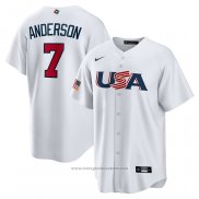 Maglia Baseball Uomo USA 2023 Tim Anderson Replica Bianco